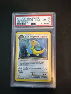 2000 Pokemon Rocket Dark Dragonite - Holo 1st Edition PSA 8 - Image 1