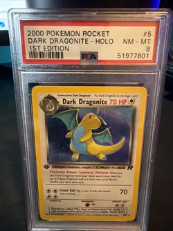 2000 Pokemon Rocket Dark Dragonite - Holo 1st Edition PSA 8 - Image 2