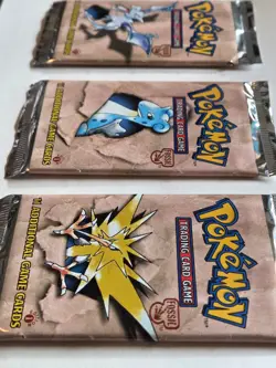Pokemon Fossil 1st edition booster packs factory sealed lot of 3 WOC06071 - Image 2