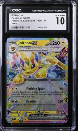 2025 Prismatic Evolutions Pokemon Jolteon ex CGC 10 030/131 - Image 1