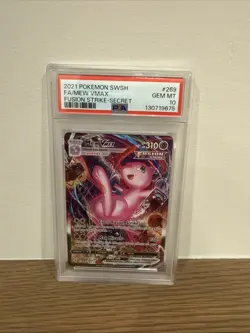 2021 Pokemon Mew VMAX #269 Fusion Strike Secret Full Art SWSH PSA 10 Gem Mint - Image 1