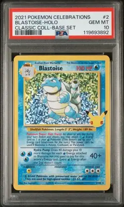 PSA 10 Blastoise #2 - Pokemon Celebrations - Classic Collection Holo - Image 1