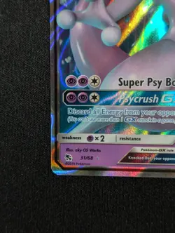 Pokemon 2020 Battle Academy - 31/68 MEWTWO GX Holo Full Art Rare NM - Image 5