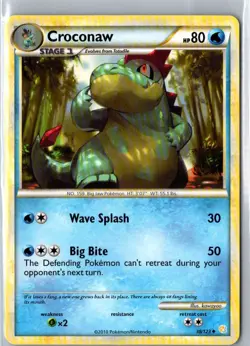 CROCONAW 38/123 UNCOMMON HEARTGOLD & SOULSILVER POKEMON LP - Image 1