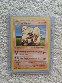 Pokemon Arcanine 1st Edition Base Set Shadowless 023/102 Uncommon 100HP - Image 1