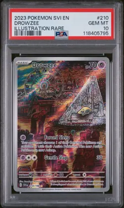 Drowzee Pokemon Scarlet & Violet 210/198 PSA 10 Illustration Rare - Image 1
