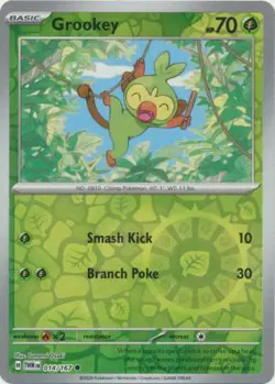 GROOKEY 014/167 TWILIGHT MASQUERADE POKEMON (REVERSE HOLO, NM) - Image 1