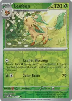LEAFEON 011/167 TWILIGHT MASQUERADE POKEMON (REVERSE HOLO, NM) - Image 1