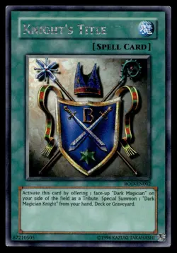 Yu-Gi-Oh TCG Yu-Gi-Oh! #ROD-EN002 Knight's Title (Reshef of Destruction) PScR - Image 1
