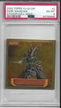 2002 TOPPS DARK MAGICIAN YUGIOH YU-GI-OH GOLD FOIL STICKER PSA 6 - Image 1