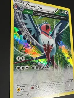 Swellow 72/108 Full Art Rare Holo Pokemon TCG Card Roaring Skies NM - Image 4