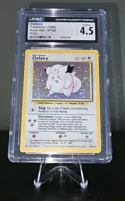 Clefairy CGC VG/EX+ 4.5 Pokemon (1999) Base Set 5/102 Holo Vintage Card Slab - Image 1