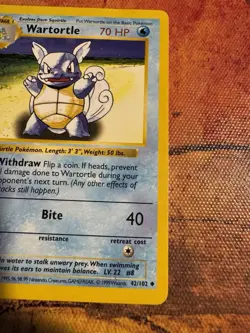 Pokemon Card - Wartortle Base Set 42/102 - Shadowless - RARE - Image 3