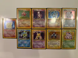 vintage 1999 base set pokemon cards lot (9 cards) - Image 1