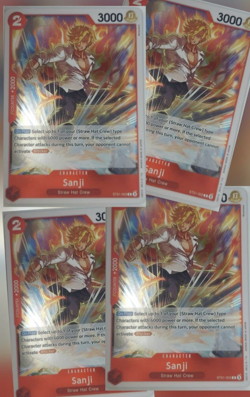 4 Pack of One Piece Sanji ST21-003 Trading Card Game - Image 1