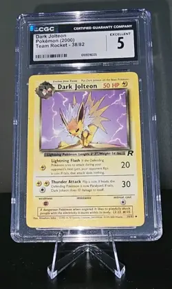 Dark Jolteon CGC EXCELLENT 5 pokemon (2000) Team Rocket 38/82 Card Slab Low Pop - Image 1