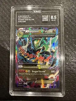 TAG 8.5 M Rayquaza EX 2015 Roaring Skies 61/108 Holo Pokemon Card - Image 1