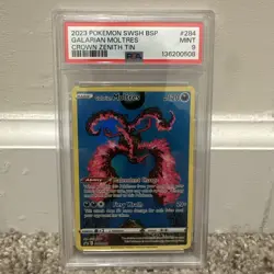 Pokemon Card PSA 9 Galarian Moltres SWSH284 Alt Art Promo Crown Zenith - Image 1