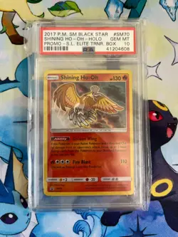 PSA 10 Shining Ho-Oh SM70 Shining Legends Elite Trainer Box Promo Pokemon Card - Image 1