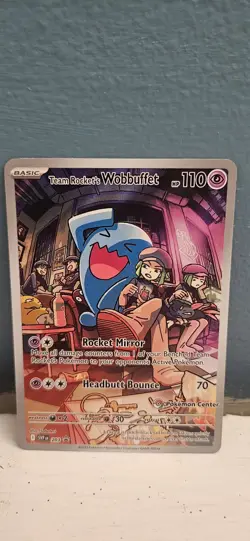 Pokemon TCG Team Rocket's Wobbuffet SVP 203 Pokemon Center Exclusive Promo - NM - Image 1