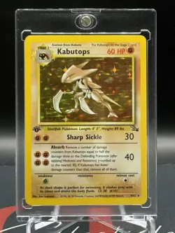 1st Edition 1999 Pokemon Kabutops Holo Fossil Set 9/62 Vintage WOTC NM - Image 1