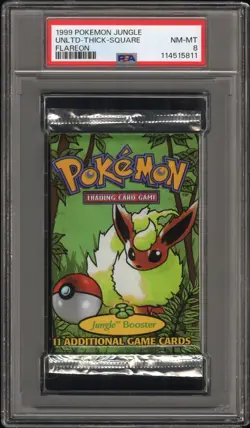 PSA 8 NM-MT 1999 POKEMON JUNGLE UNLIMITED FLAREON ART SEALED BOOSTER PACK - Image 1