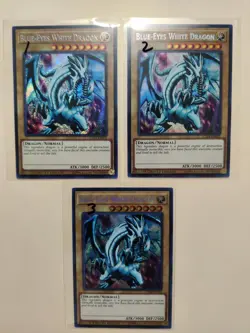 3x Yu-Gi-Oh! Blue-Eyes White Dragon CT14-EN002 Secret Rare NM/LP - Image 1