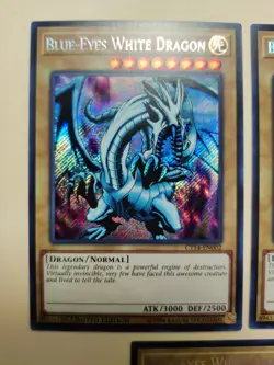 3x Yu-Gi-Oh! Blue-Eyes White Dragon CT14-EN002 Secret Rare NM/LP - Image 3