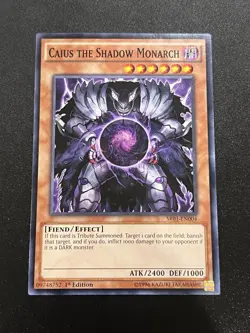 Yugioh Caius the Shadow Monarch SR01-EN004 1st Edition Common - NM - Image 1