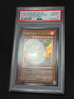 Yugioh PSA 10 Sacred Phoenix of Nephthys FET-EN005 1st Edition Ultimate Rare - Image 3