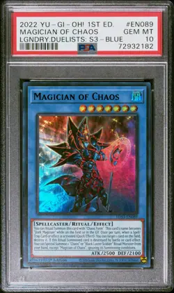 2022 YU-GI-OH! LEGENDARY DUELISTS: S3 #EN089 MAGICIAN OF CHAOS PSA 10 BLUE - Image 1