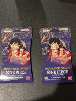 One Piece TCG op-01 Romance Dawn PRE-ERRATA sealed sleeved booster pack x2 lot 811039038229 - Image 1