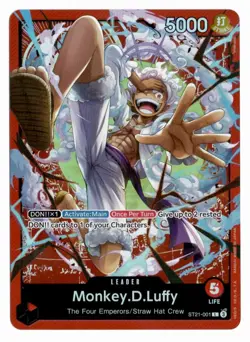 Monkey.D.Luffy ST21-001 - One Piece TCG Starter Deck EX: Gear 5 Foil NM Leader - Image 1