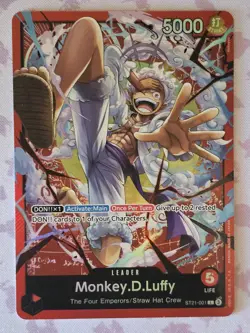 Monkey.D.Luffy ST21-001 - One Piece TCG Gear 5 Foil NM Leader - Image 1