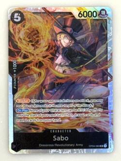 One Piece #OP04-083 Sabo Super Rare SR Kingdoms of Intrigue Foil - Image 1