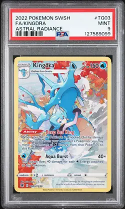 2022 POKEMON SWORD & SHIELD ASTRAL RADIANCE #TG03 FULL ART/KINGDRA PSA 9 - Image 1