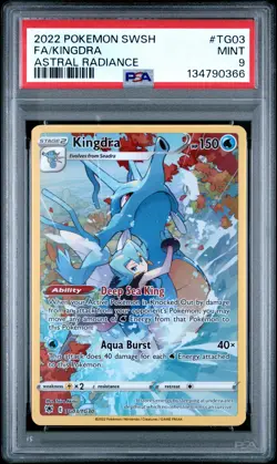 2022 POKEMON SWORD & SHIELD ASTRAL RADIANCE #TG03 FULL ART/KINGDRA PSA 9 - Image 1