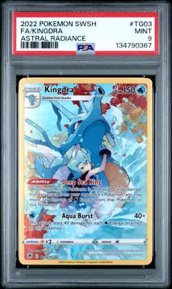 2022 POKEMON SWORD & SHIELD ASTRAL RADIANCE #TG03 FULL ART/KINGDRA PSA 9 - Image 1