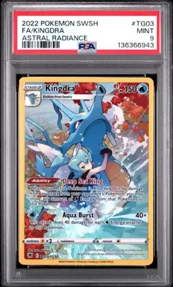 2022 POKEMON SWORD & SHIELD ASTRAL RADIANCE #TG03 FULL ART/KINGDRA PSA 9 - Image 1