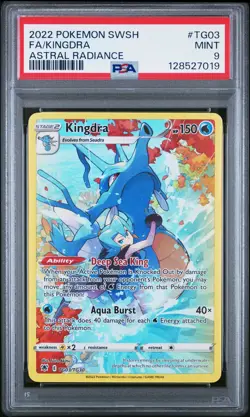 2022 POKEMON SWORD & SHIELD ASTRAL RADIANCE #TG03 FULL ART/KINGDRA PSA 9 - Image 1
