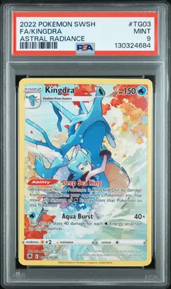 2022 POKEMON SWORD & SHIELD ASTRAL RADIANCE #TG03 FULL ART/KINGDRA PSA 9 - Image 1