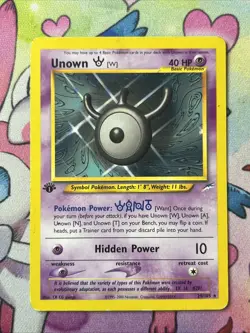 First Edition Unown W - 29/105 - Pokemon Neo Destiny Unlimited Rare Card WOTC HP - Image 1