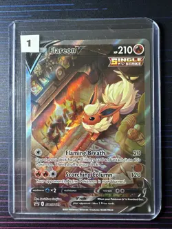 Flareon V SWSH179 Alt Full Art Holo Black Star Promo Pokemon TCG - Lot:#1 - Image 1