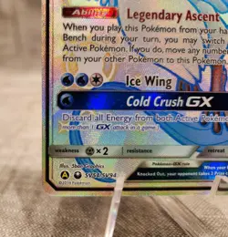 Pokemon TCG card Articuno GX SV54/SV94 Hidden Fates: Shiny Vault Holo NM Nice - Image 3