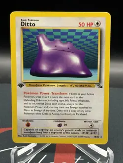 1st Edition 1999 Pokemon Ditto Fossil Set Non Holo RARE Card 18/62 NM WoTC - Image 2