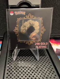 Onix Grade-able 24k Gold Plated Sticker Card Korean Pokemon NM - Image 1