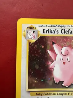 Erika’s Clefable 3/132 Holo Rare Gym Heroes Pokemon Card MP No Creases - Image 3