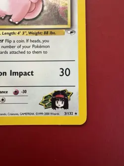 Erika’s Clefable 3/132 Holo Rare Gym Heroes Pokemon Card MP No Creases - Image 5
