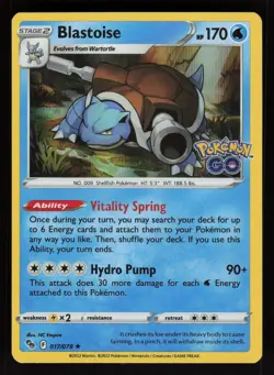 2022 Pokemon TCG Pokemon Go - BLASTOISE - Holo Rare card no. 17/78 - Image 1