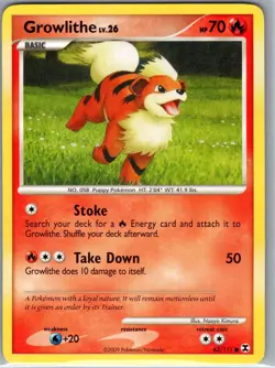Growlithe 63/111 Non Holo Rising Rivals - Pokemon Card - LP - Image 1